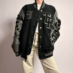 True Religion Varsity Jacket - Black/Grey, Size XL